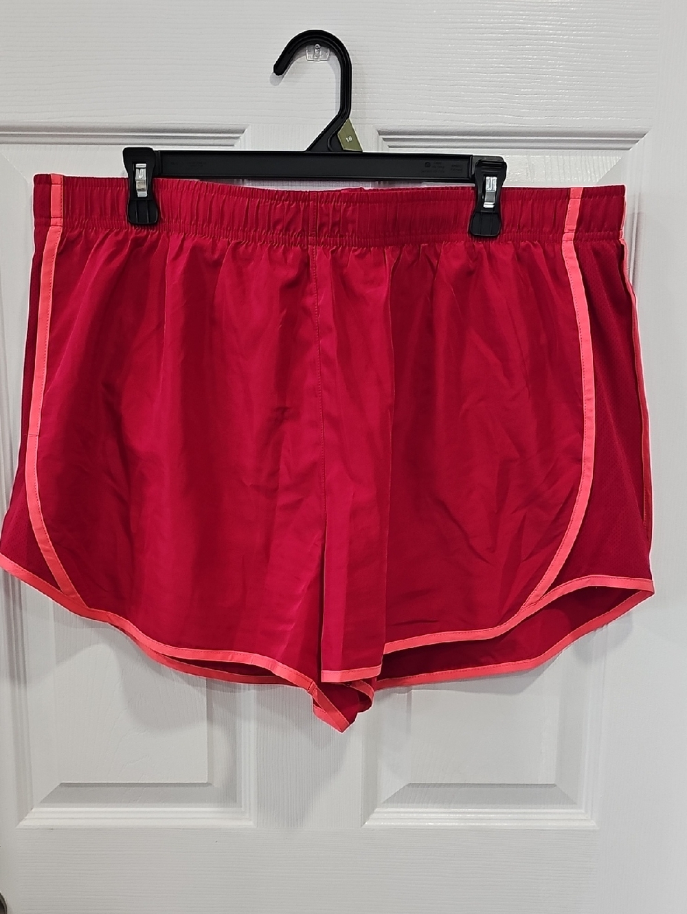 Women’s Red Running Shorts with Contrast Trim